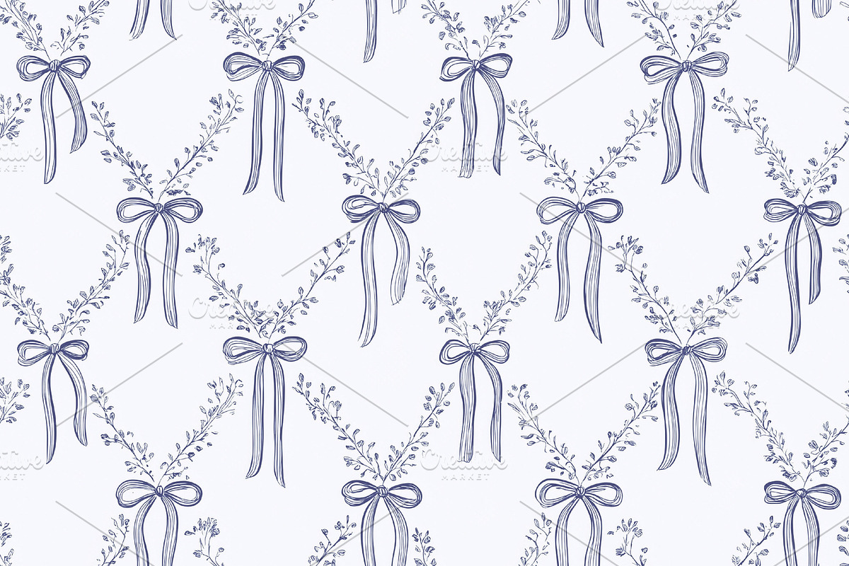 Seamless pattern delicate botanical pattern featuring hand drawn, a Pattern Graphic by Studio ANNA