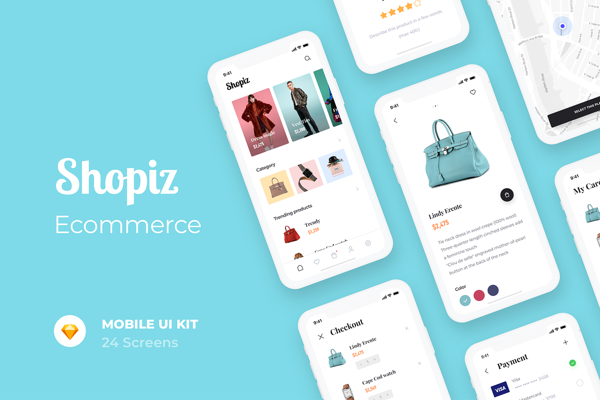 Ecommerce Mobile UI Kit, an iPhone Mockup by Martin Berbesson (Photo 1 of 3)