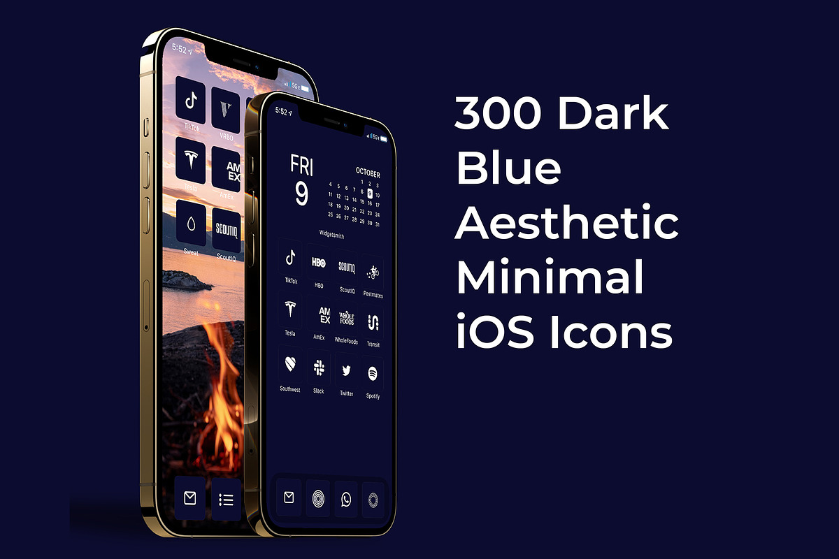 300 Dark Blue Minimal iOS Icon Pack, an Icon by A Good Design Studio (Photo 1 of 5)