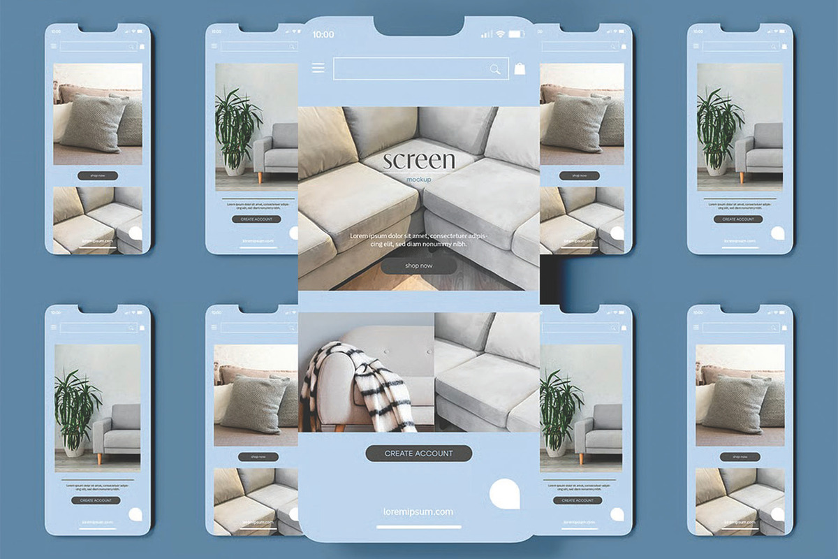 Ui Screens Presentation Mockup, an Advertising Mockup by skybluecreative (Photo 1 of 3)