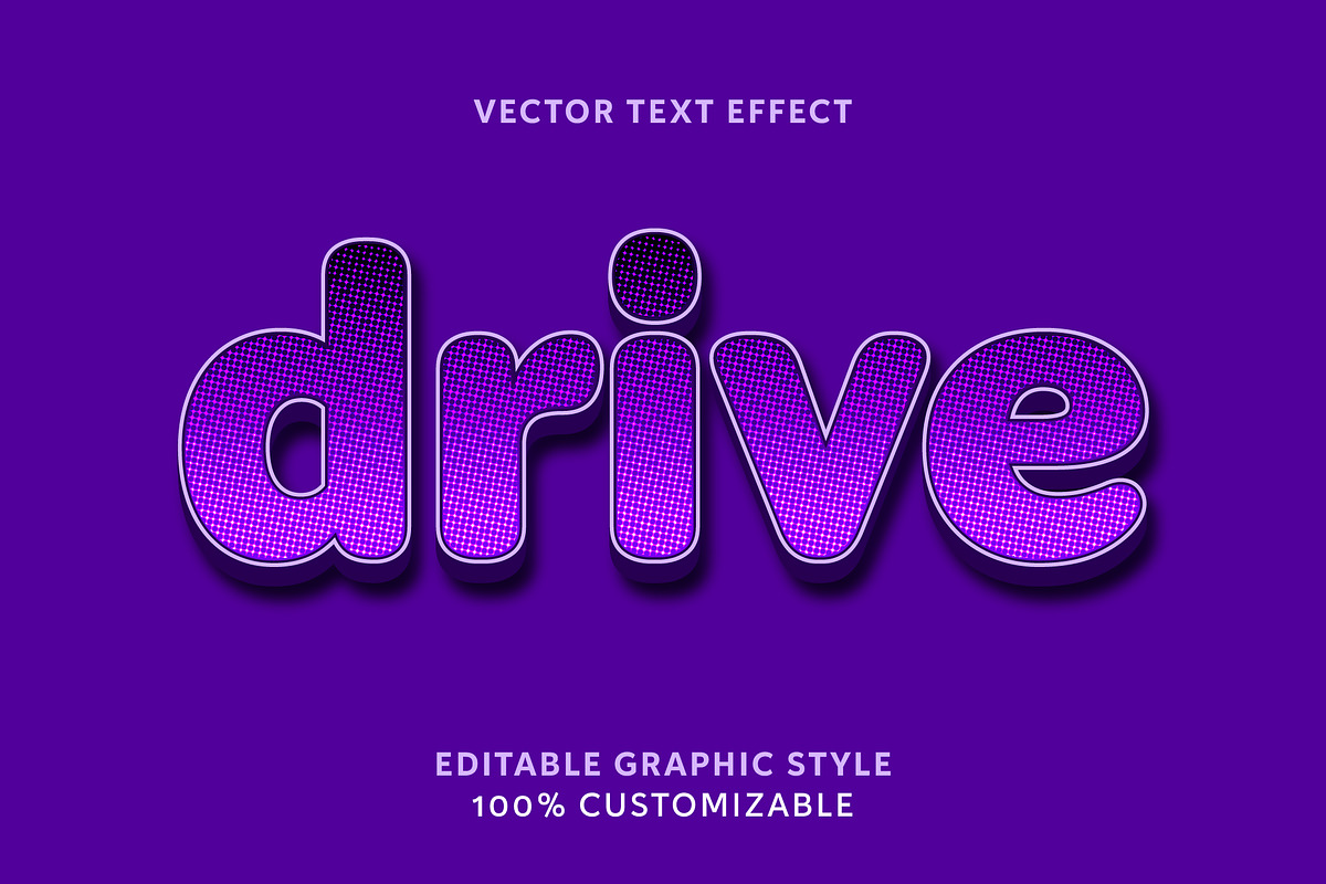 Halftone Gradient Bold Text Effect