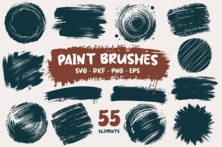 Hand Drawn Paint Brushes Bundle