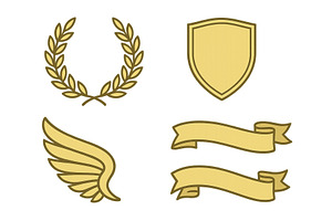 Decorative elements including a, an Illustration by ZinetroN