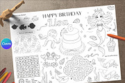 Mermaid Birthday Coloring page, a Poster Template by AIW SOLUTIONS (Thumbnail 1 of 3)