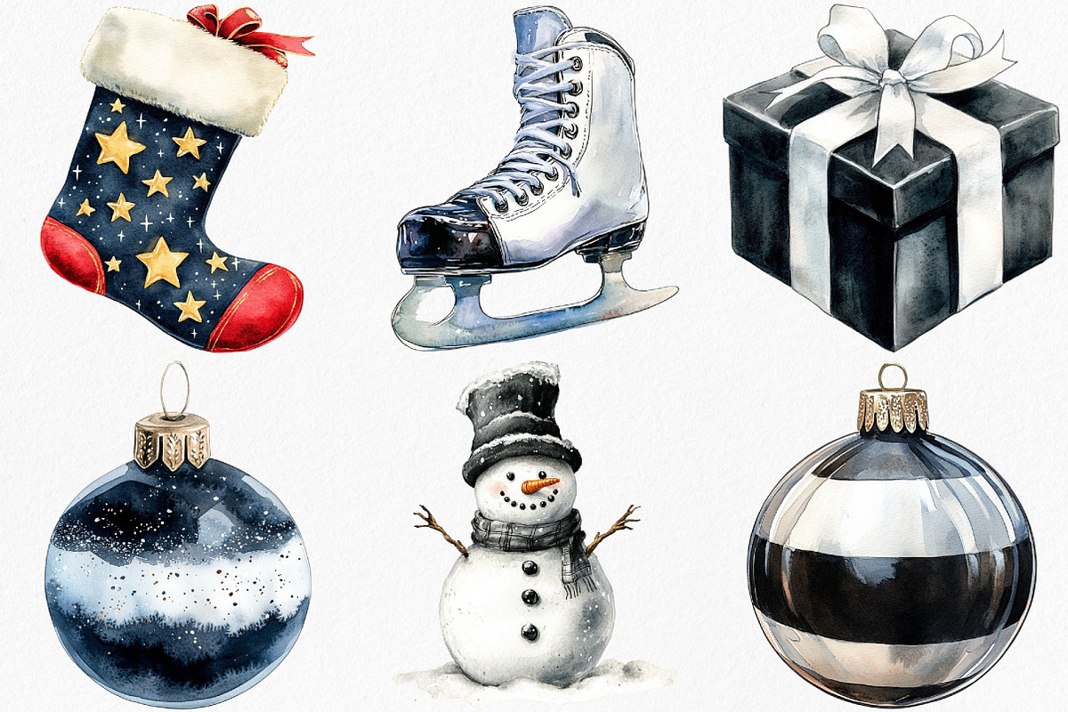Black and White Holidays Clipart, an Illustration by Canvas Craft (Photo 2 of 7)
