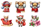 Watercolor Christmas Chihuahua Png, an Illustration by SinaCreation (Thumbnail 3 of 7)