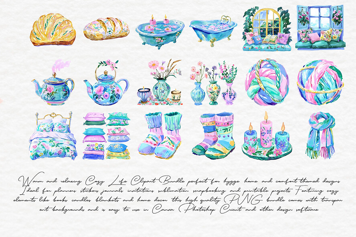 Cozy Life Clipart Bundle, an Object Illustration by Libby Wishes (Photo 7 of 9)