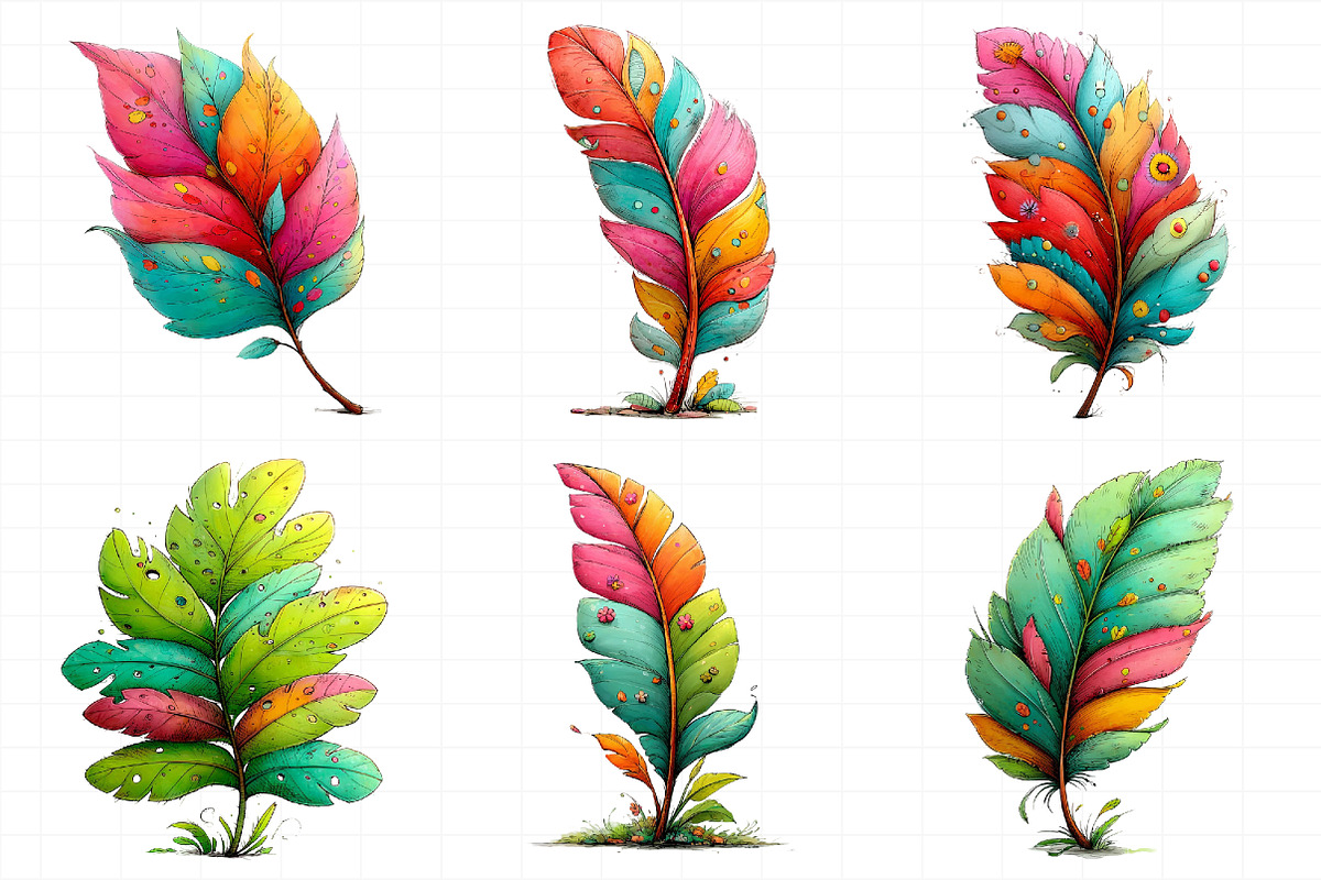 Whimsical Summer Tropical Leaf Clipa, an Illustration by Daily.Designs (Photo 6 of 7)