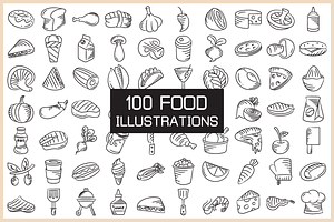 Sketch Food Illustrations Bundle