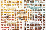 Furniture Clipart Mega Bundle, an Object Graphic by Project Deco (Thumbnail 5 of 5)