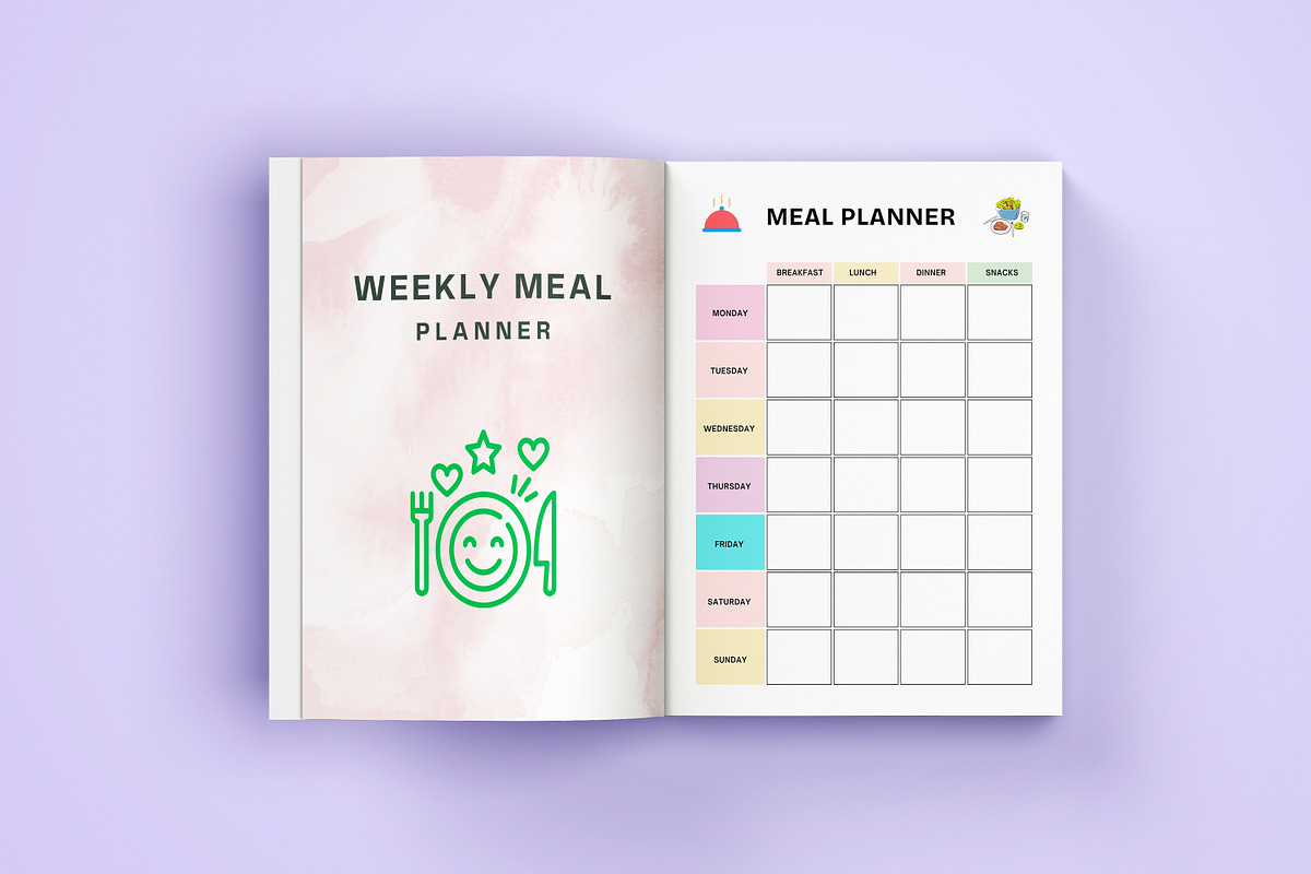 Weekly Meal Planner Canva, a Stationery Template by Designmela01 (Photo 2 of 3)
