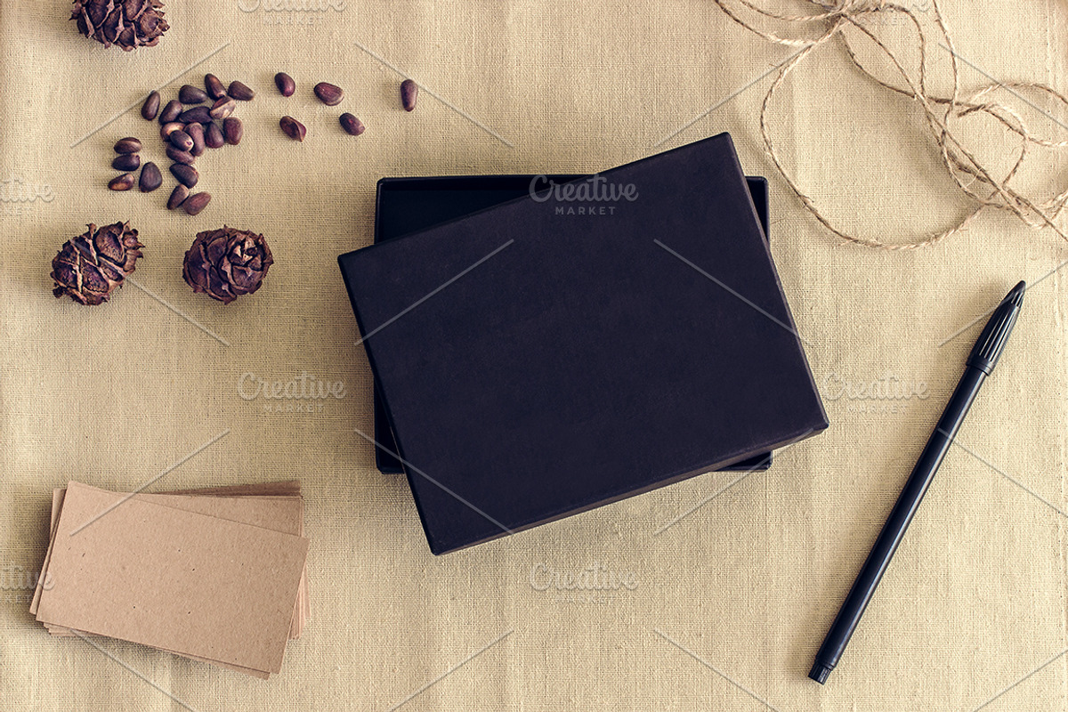 Mockup. Box; Business cards., a Print Template by Mockups4you