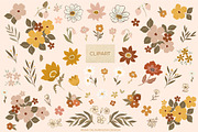 Warm Florals pattern & clipart, a Pattern Graphic by Cozy pattern shop (Thumbnail 6 of 11)