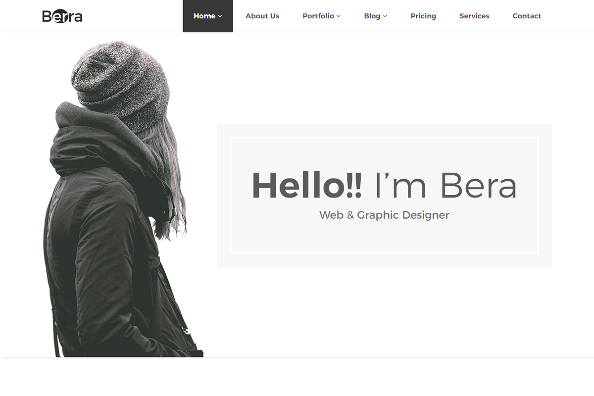 Minimal Portfolio Template – Berra, a Bootstrap Template by HasThemes (Photo 2 of 2)