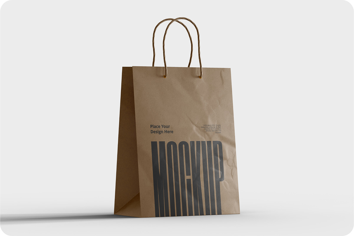 Kraft Paper Shopping Bag Mockup, a Packaging Mockup by Muhazdinata (Photo 3 of 8)