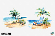 Summer Beach Watercolor, an Illustration by Gemstone (Thumbnail 6 of 12)