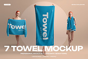 Mockup of a Large Bath / Beach Towel, a Household Mockup by Grow Design Craft Studio (Thumbnail 1 of 7)