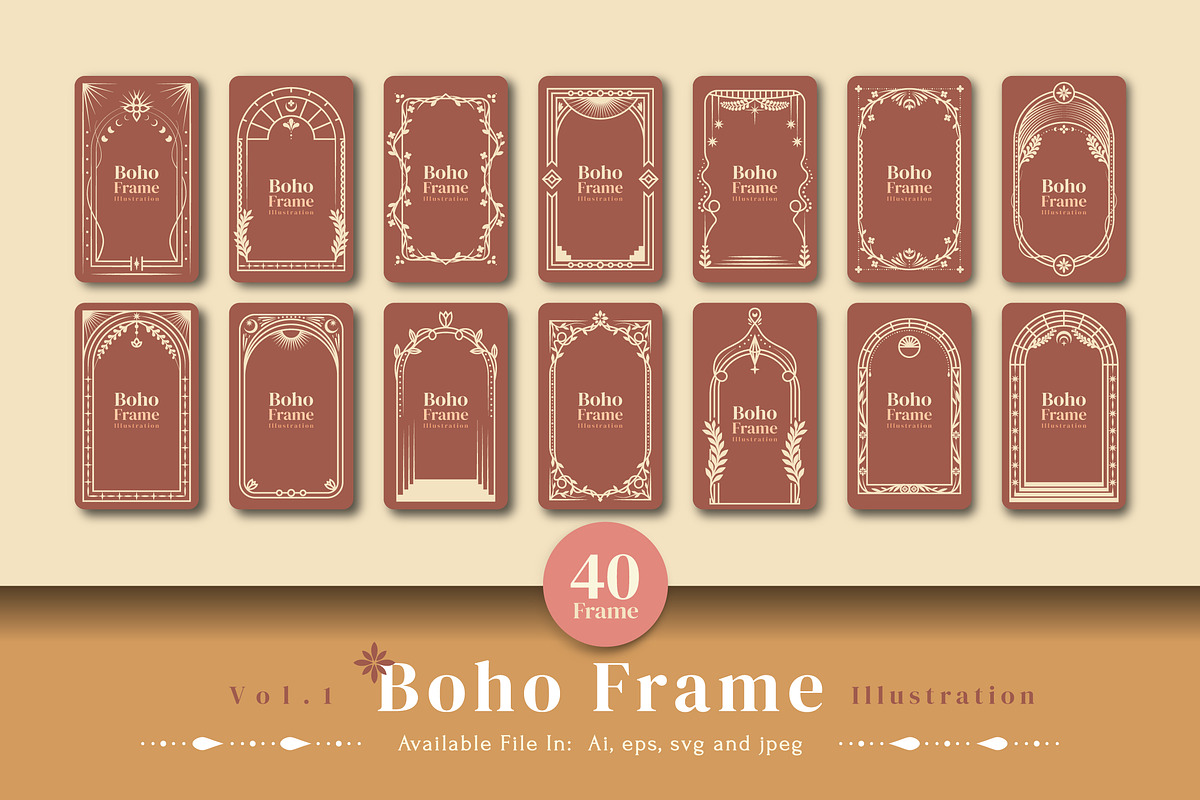 Boho Frame Vol.1, an Object Graphic by Bewalrus Studio (Photo 1 of 7)