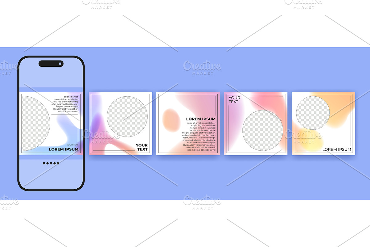 Social media carousel post templates, an Illustration by art PVP - market