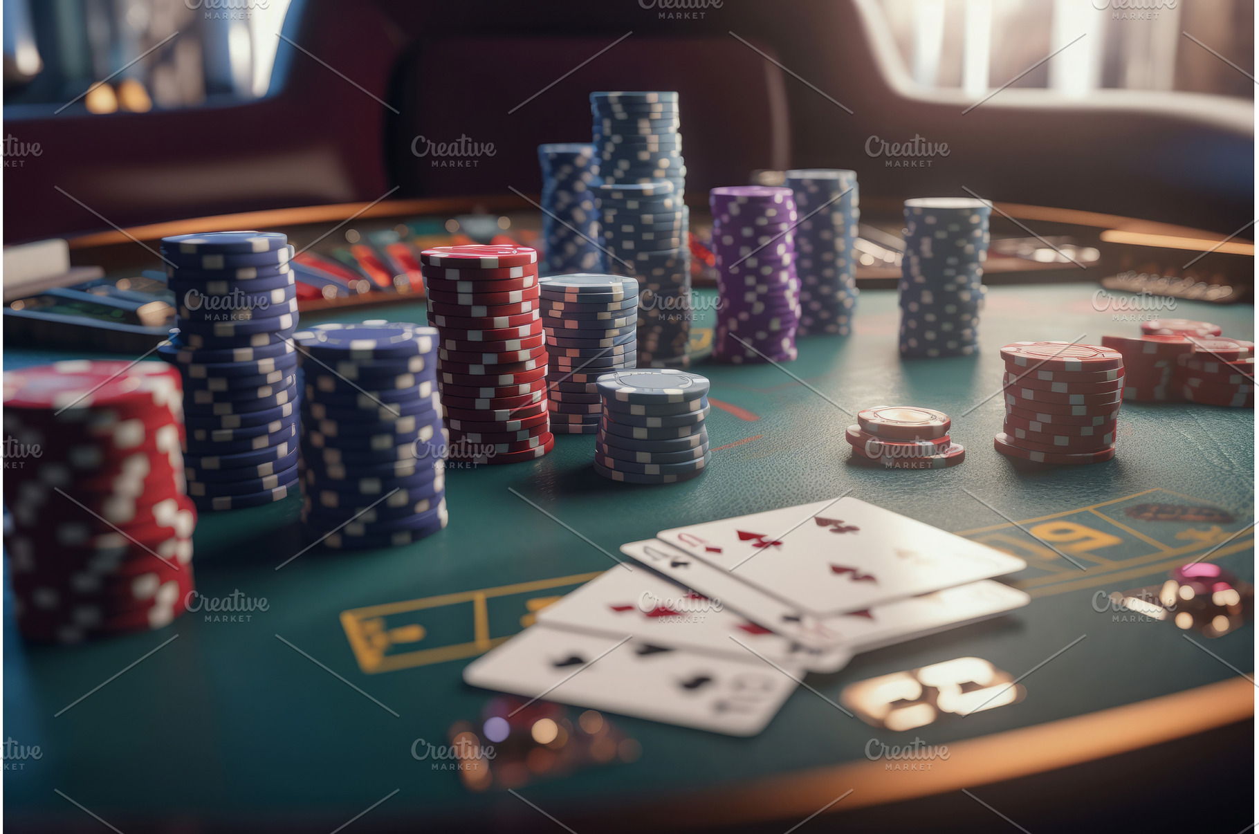 Modern casino cards chips on game, an Arts & Entertainment Photo by Ylivdesign