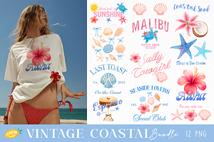 Vintage Coastal PNG Bundle, a Seasonal Illustration by LemonDesign