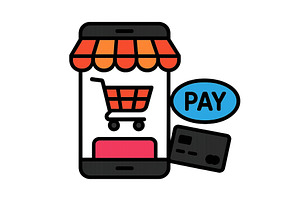 Shopping cart on smartphone with, a Technology Illustration by ZinetroN