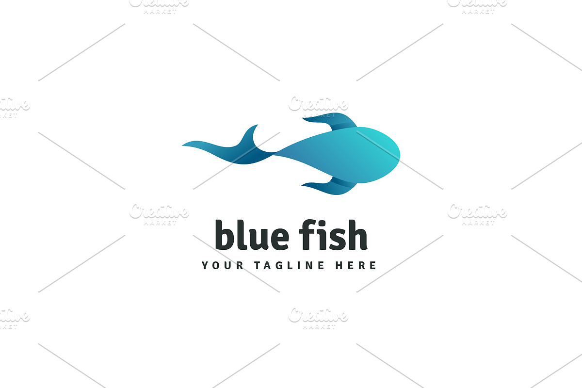 Blue fish vector logo, a Branding & Logo Template by Magda (Photo 3 of 3)