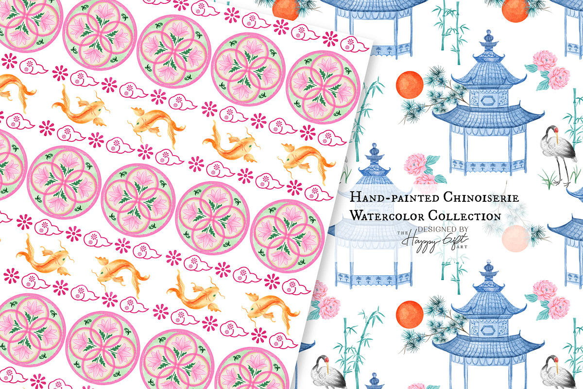 Chinoiserie Mahjong Illustrations, a Decorative Illustration by TheHappyGiftArt (Photo 9 of 11)
