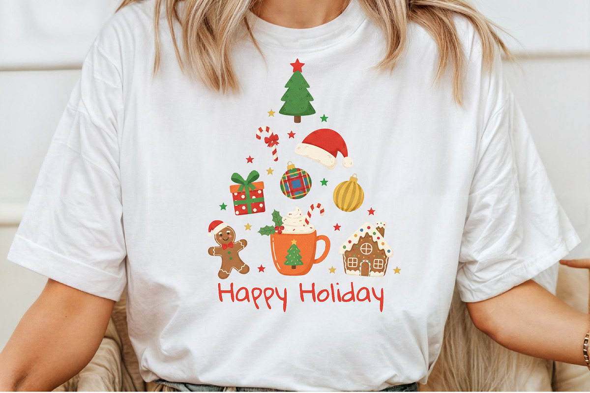 Christmas Happy Holiday Sublimation, an Illustration by Craft Nest (Photo 4 of 6)