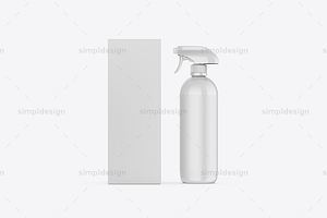 Spray Bottle & Box Mockup