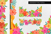 Tropical flowers and leaves, vector., an Object Graphic by VaraNa Art (Thumbnail 7 of 9)