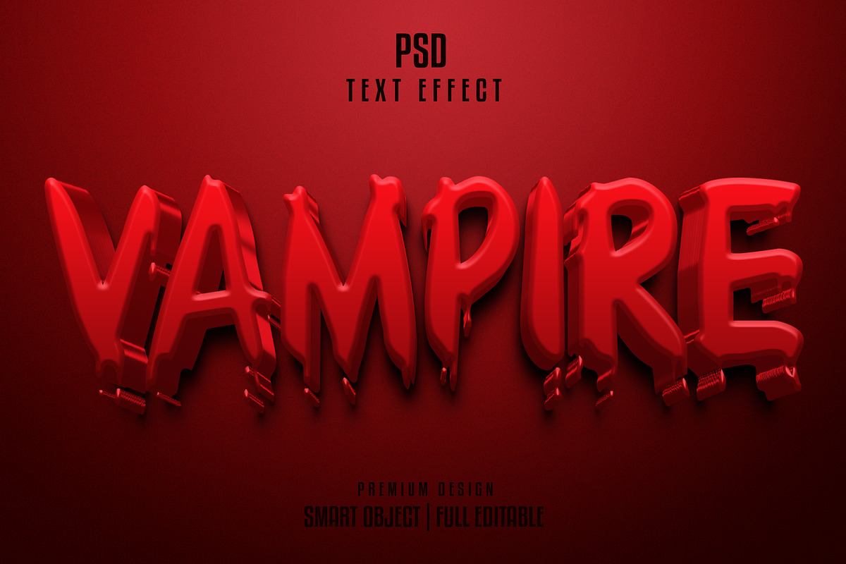 Vampire 3d text effect, a Layer Style Add-On by himelgfx