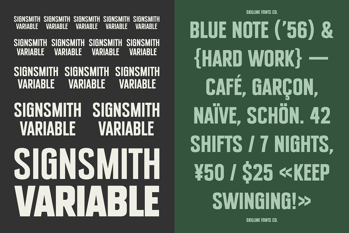 SFC Signsmith Variable Font, a Sans Serif Font by Skilline Supply Co. (Photo 16 of 21)