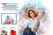 Real Watercolor Photoshop Action, an Action Add-On by Studio Retouch (Thumbnail 1 of 18)