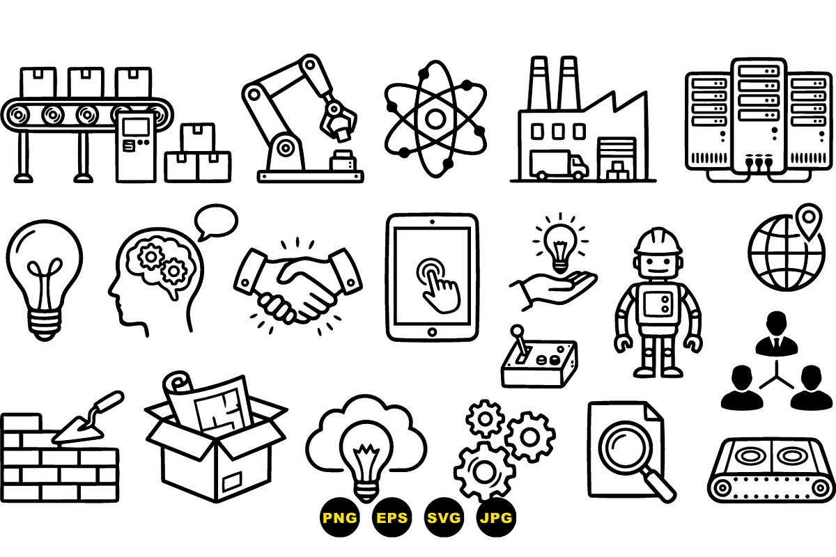 Industrial Technology Icon Set, an Illustration by designvectx (Photo 3 of 3)