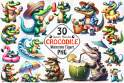 Summer Crocodile Character Clipart, an Illustration by RobertsArt (Thumbnail 1 of 7)