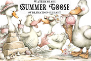 Beach Summer Goose PNG, a Seasonal Illustration by Designking (Thumbnail 1 of 5)