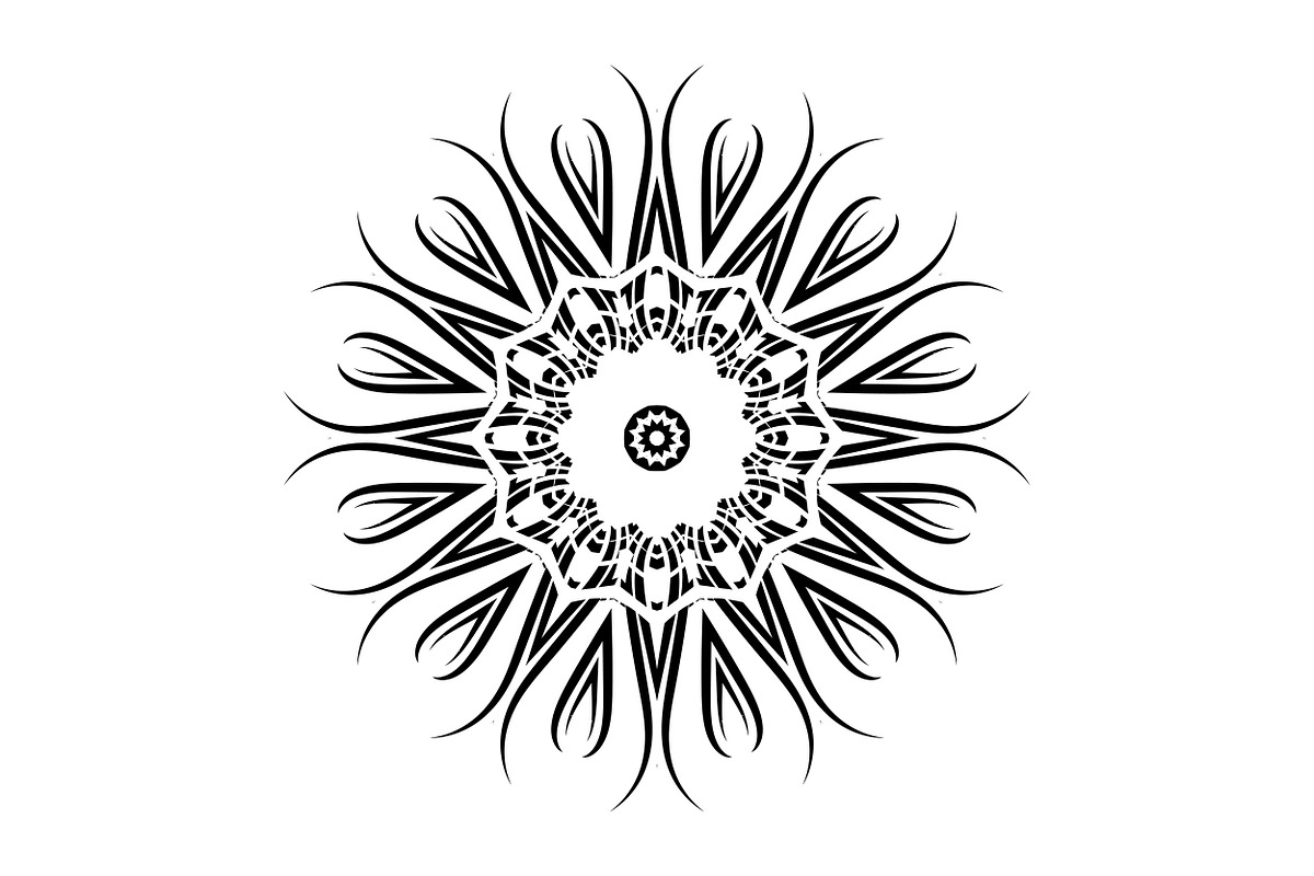Black and White Mandala Patterns Set, a Decorative Illustration by NJ Himel (Photo 73 of 101)