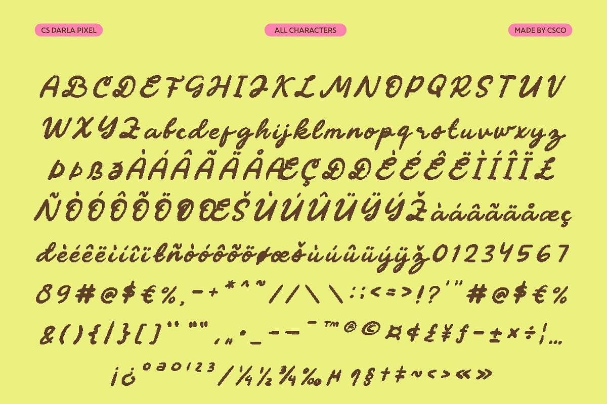 CS Darla Pixel, a Script Font by Craft Supply Co. (Photo 8 of 8)
