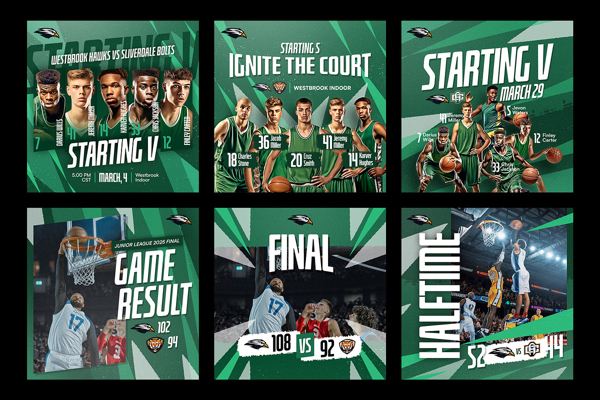 Basketball Team Instagram Templates, a Social Media Template by Bornx Design (Photo 5 of 6)
