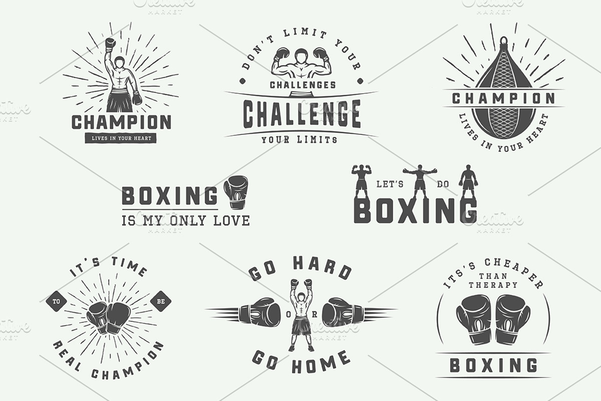 Vintage Boxing Bundle, a Branding & Logo Template by AkimD (Photo 6 of 8)