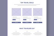Modern Travel Website Wireframe, a Wireframe Template by MightyDesign (Thumbnail 5 of 9)