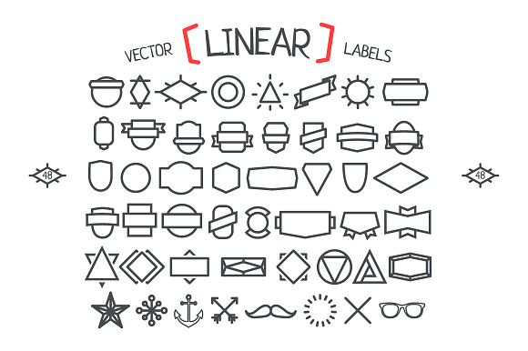 Vector Linear Hipster Labels.