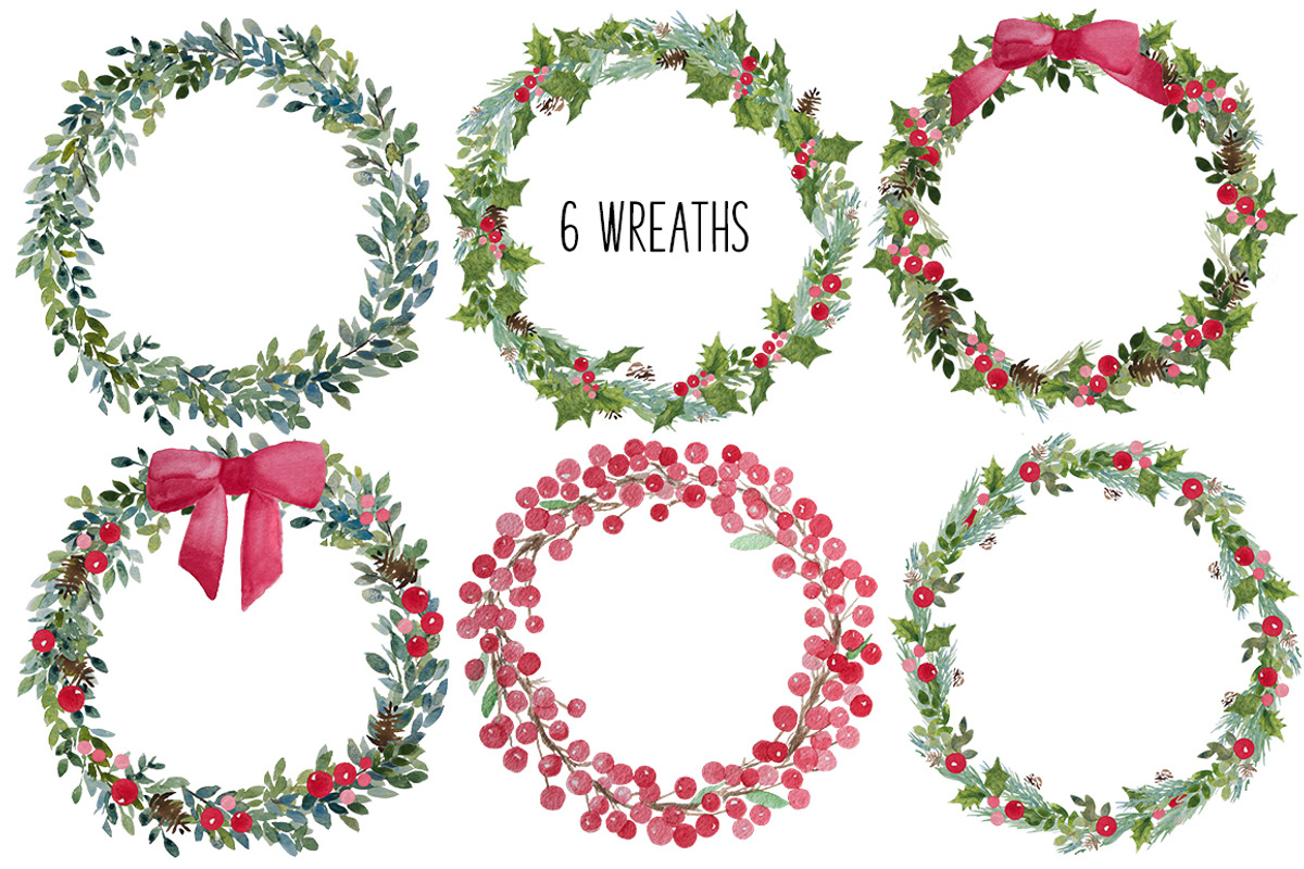 Christmas watercolor clip art BUNDLE, an Illustration by DailyMiracleDigitals,LLC (Photo 2 of 11)