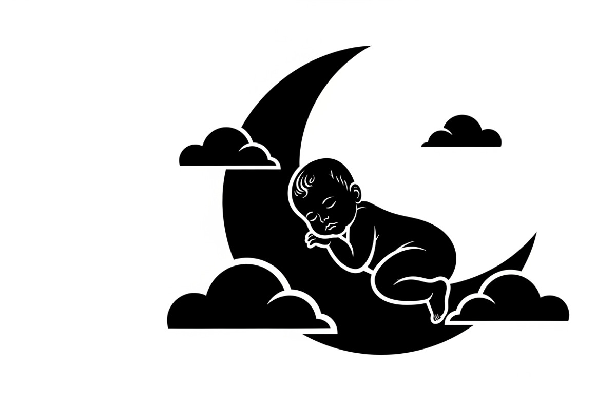 Adorable sleeping moon baby decor, an Illustration by Amazin_art (Photo 25 of 25)