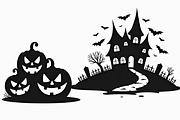Haunted Halloween Silhouette bundle, an Illustration by hafijul (Thumbnail 4 of 9)