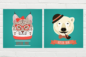 Hipster Animals Big Set