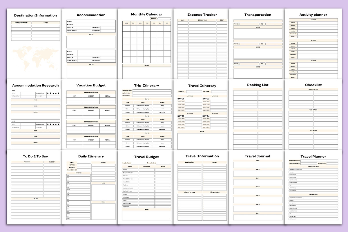 Editable 2025 Travel planner, a Stationery Template by Designmela01 (Photo 4 of 4)