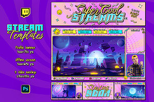 Y2K Stream Templates, a Social Media Template by Andrew Skoch Design