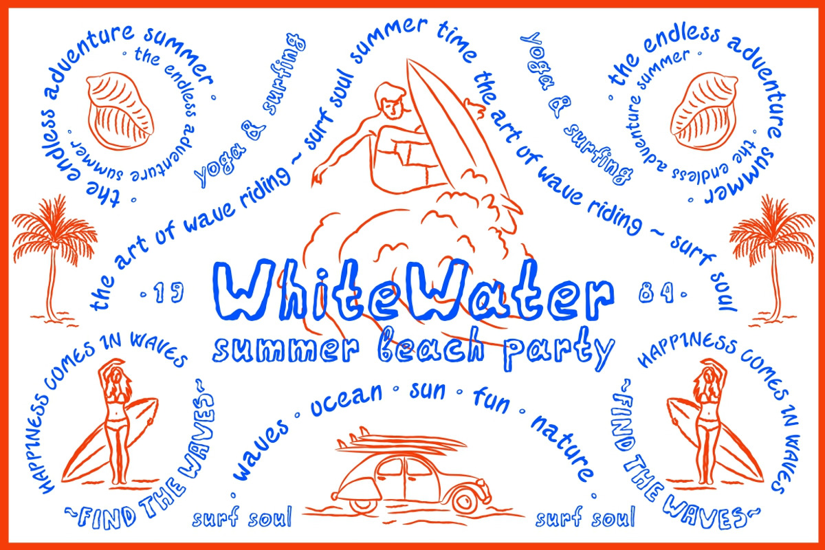 Surf Camp & Whitewater fonts + bonus, a Handwritten Font by Fat Hamster (Photo 2 of 7)